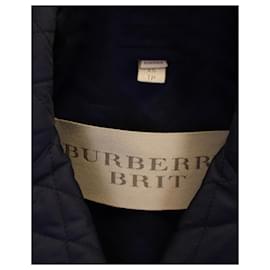 Burberry-Giacca trapuntata Burberry Brit in poliestere e lana blu navy-Blu,Blu navy