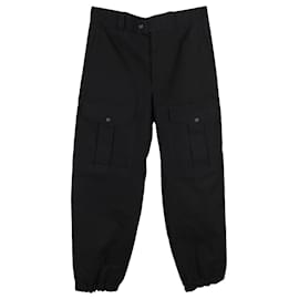 Alexander Mcqueen-Alexander McQueen Cargo Pants in Black Cotton-Black