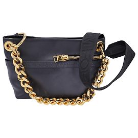 Bolsa de ombro pequena Tom Ford Avery em couro de bezerro preto Preto
