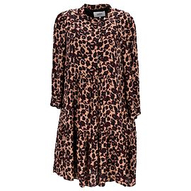 Ba&Sh Button-Front Dress in Animal Print Polyester Other Python print