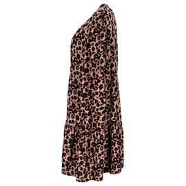 Ba&Sh-Ba&Sh Button-Front Dress in Animal Print Polyester-Other