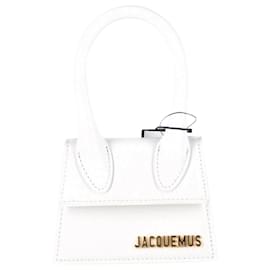 Jacquemus-Bolso Mini Jacquemus Le Chiquito con Asa Superior en Piel Blanca-Blanco