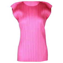 Issey Miyake-T-shirt Pleats Please Issey Miyake Monthly Colors July in poliestere rosa-Rosa