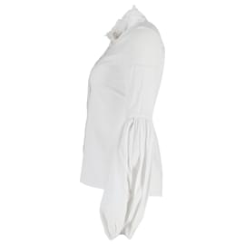 Autre Marque-Camicia Caroline Constas con maniche a sbuffo in cotone bianco-Bianco