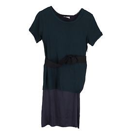 Vestido Shift com cinto e detalhe de laço Lanvin em algodão verde Verde