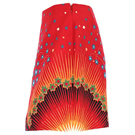 Valentino Garavani-Valentino Volcano Printed Skirt in Red Wool-Red