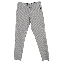 Autre Marque-Herr. P Check Tapered Trousers aus grauer Wolle-Grau