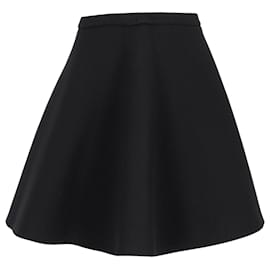 Neil Barrett-Neil Barrett Flared Above-Knee Skirt in Black Viscose-Black