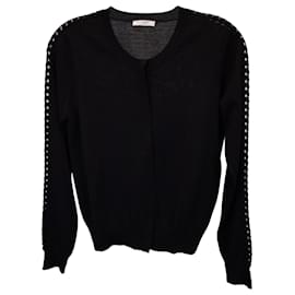 Chloé-Chloé Knit Sweater with Eyelet Details in Black Cashmere-Black
