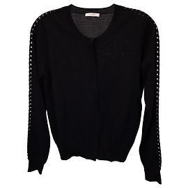 Pull Chloé en Maille avec Détails Oeillets en Cachemire Noir Noir