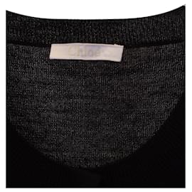Chloé-Jersey de punto Chloé con detalles de ojales en cachemir negro-Negro