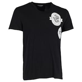 Alexander Mcqueen-Alexander McQueen Skull Logo T-Shirt aus schwarzer Baumwolle-Schwarz