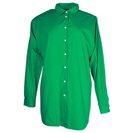 Camisa oversize con botones Maje Camicile en popelina de algodón verde Verde