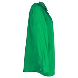 Maje-Camicia oversize abbottonata Maje Camicile in popeline di cotone verde-Verde
