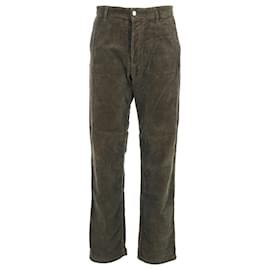 Ami-Ami Paris Straight Pants in Olive Cotton Corduroy-Green,Olive green