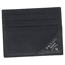 Prada-Prada Card Holder in Black Saffiano Leather-Black