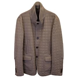 Fendi-Fendi Quilted Jacket in Beige calf leather Leather-Beige