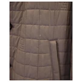 Fendi-Fendi Quilted Jacket in Beige Calfskin Leather-Brown,Beige