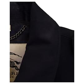 Burberry-Burberry Hook Jacket in Navy Blue Cotton-Blue,Navy blue
