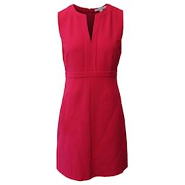 Diane Von Furstenberg-Diane Von Furstenberg Sheath Dress in Red Polyester-Red