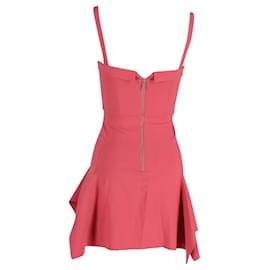 Autre Marque-Dion Lee Bustier Flared Mini Dress in Pink Wool-Pink