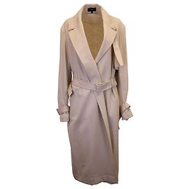 Joseph Cadance Belted Trench Coat in Beige Wool Brown Beige