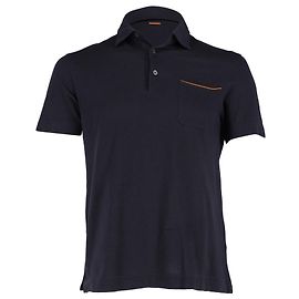 Polo Ermenegildo Zegna a maniche corte in cotone Blu Navy Blu navy