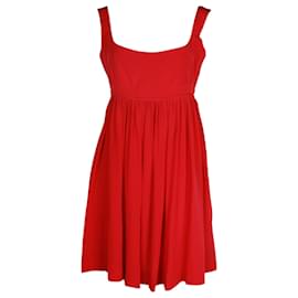 Miu Miu-Minivestido sin mangas Miu Miu en seda roja-Roja