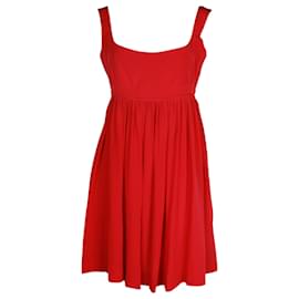 Miu Miu-Miu Miu Sleeveless Mini Dress in Red Silk-Red