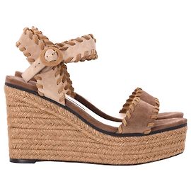 Jimmy Choo Sandales compensées Abigail en daim marron Marron