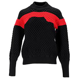 Jil Sander-Jil Sander Textured-Knit Colorblock Sweater in Black Wool-Black