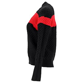 Jil Sander-Jil Sander Suéter color block de punto texturizado en lana negra-Negro
