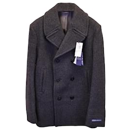 Polo Ralph Lauren-Polo by Ralph Lauren Double-Breasted Peacoat in Grey Wool-Brown