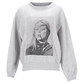 Anine Bing Ramona Brigitte Bardot Sweatshirt aus grauer Baumwolle Grau