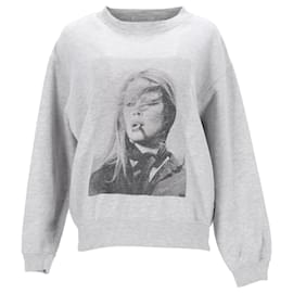 Anine Bing-Anine Bing Ramona Brigitte Bardot Sweatshirt in Grey Cotton-Grey