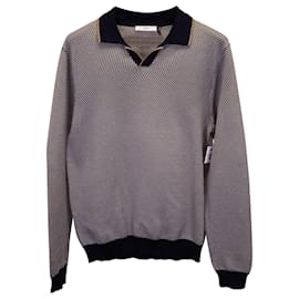 Autre Marque m. Polo P Slim Fit en maille nid d'abeille en coton multicolore Autre Imprimé python