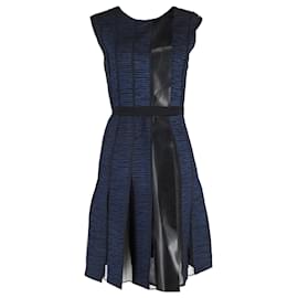 Sportmax-Sportmax Sleeveless Paneled Dress in Blue Cotton-Blue