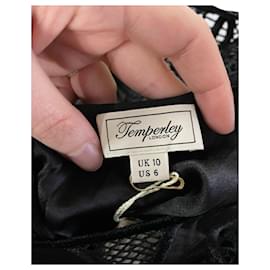 Temperley London-Temperley London Cap Sleeve Lace Dress in Black Cotton-Black