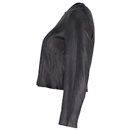 The row-The Row Stanta Bonded Jacket in Black Leather-Black