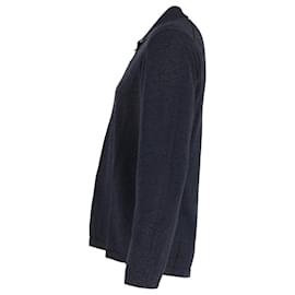 Giorgio Armani-Top in maglia a maniche lunghe con bottoni Armani Collezioni in cotone blu navy-Blu,Blu navy