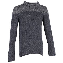 Rollkragenpullover mit Farbblockdesign von Giorgio Armani aus marineblauer Baumwollwolle Marineblau
