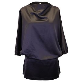 Drapierte Bluse Totême aus schwarzem Satin Schwarz