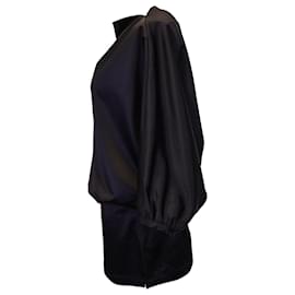 Totême-Drapierte Bluse Totême aus schwarzem Satin-Schwarz