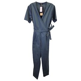 Apc UN.P.C. Tuta a maniche corte con cintura in cotone blu Blu