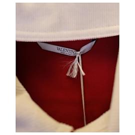 Valentino Garavani-Chaqueta revestida con cremallera frontal de algodón rojo Valentino Garavani-Roja