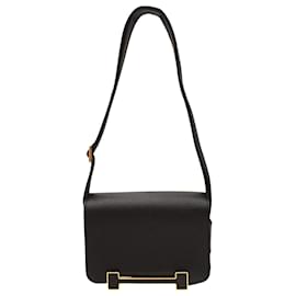 Hermès-Hermès Geta Crossbody Bag in Black Leather-Black