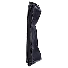 Prada-Prada Tessuto Saffiano Logo Messenger Bag in Black Nylon-Black
