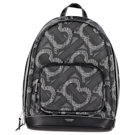 Burberry-Burberry TB Backpack in Black Canvas-Black