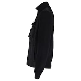 Prada-Prada 2021 Re-Nylon Outdoor Mountain Windbreaker Jacket in Black Wool-Black