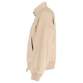 Burberry-Giacca Harrington con motivo monogramma Burberry in cotone marrone chiaro-Beige